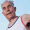 An elderly runner